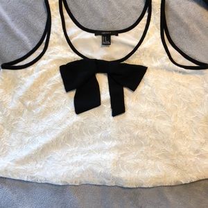 Lace Crop Bow Tank Top